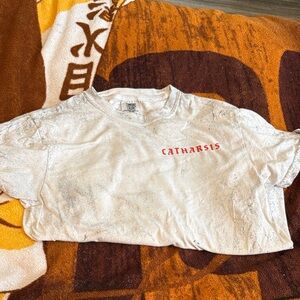 Comfort Colors White Short-Sleeve Tee with Red 'CATHARSIS' Graphic